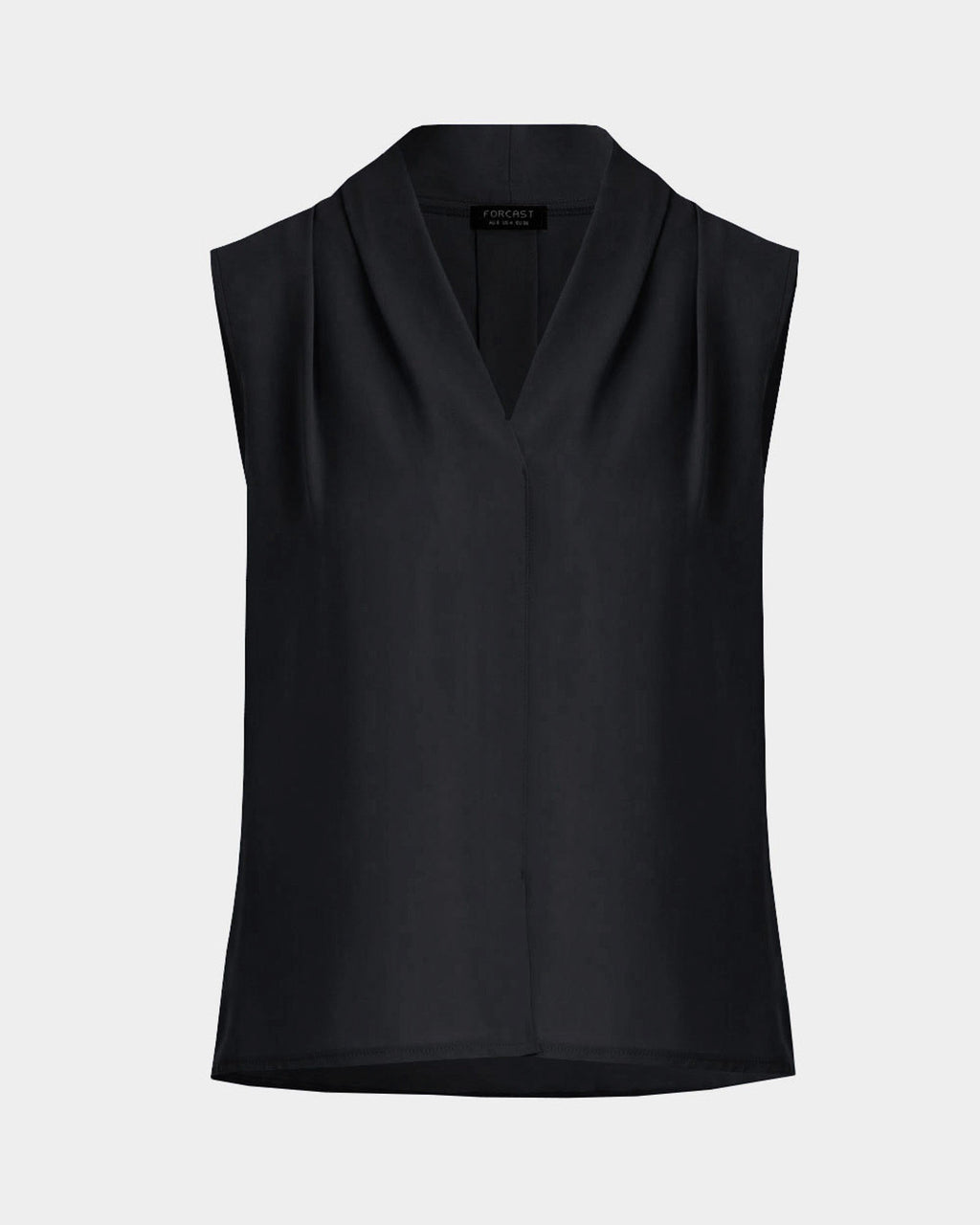 Alivia 2 V-Neck Top in black laid flat, front view