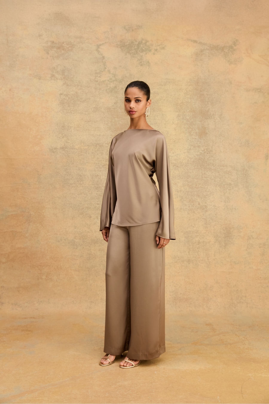 Asma Satin Wide Leg Pants