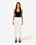 Safira High-Waist Trousers in ivory — full-length view