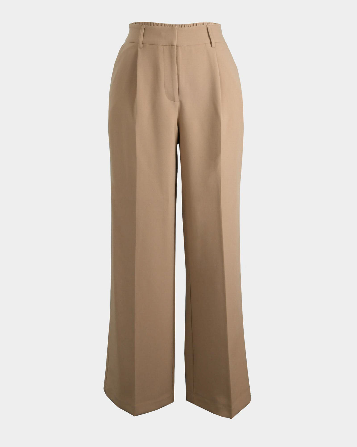 Nikki Tailored Elastic Pants in warm taupe — product-only view