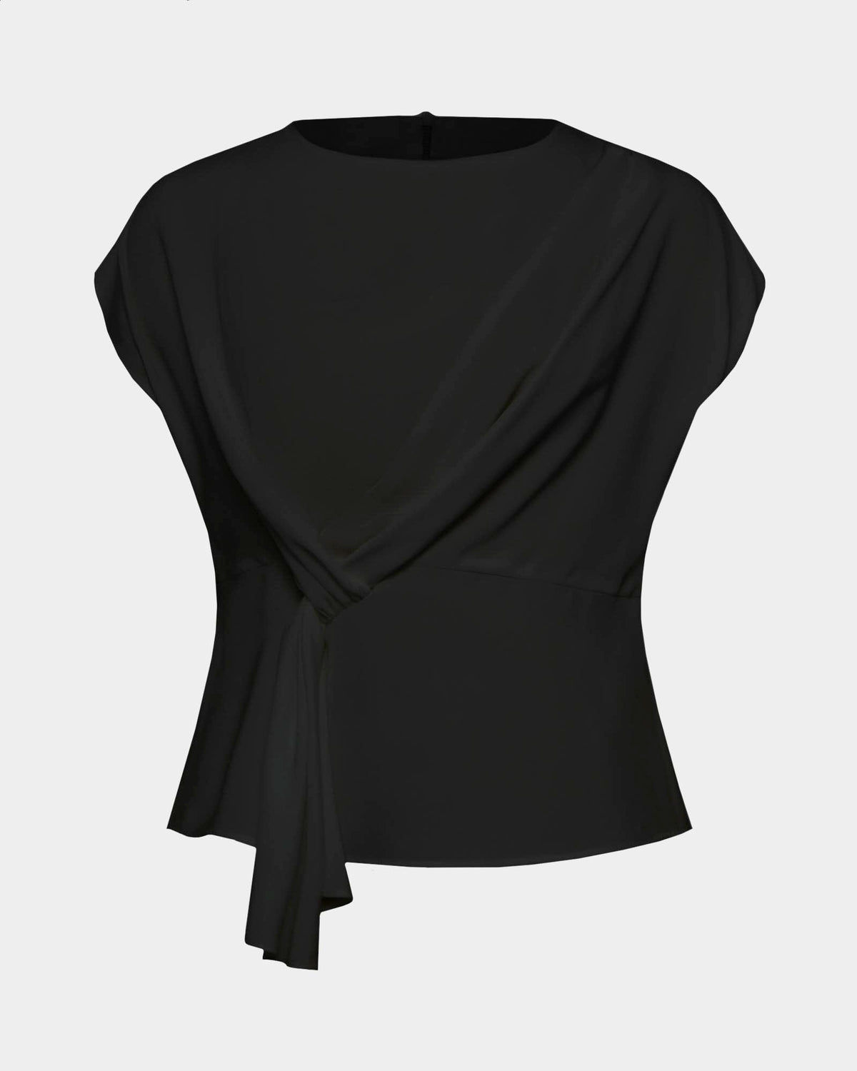 Athena Draped Top in black — product-only view