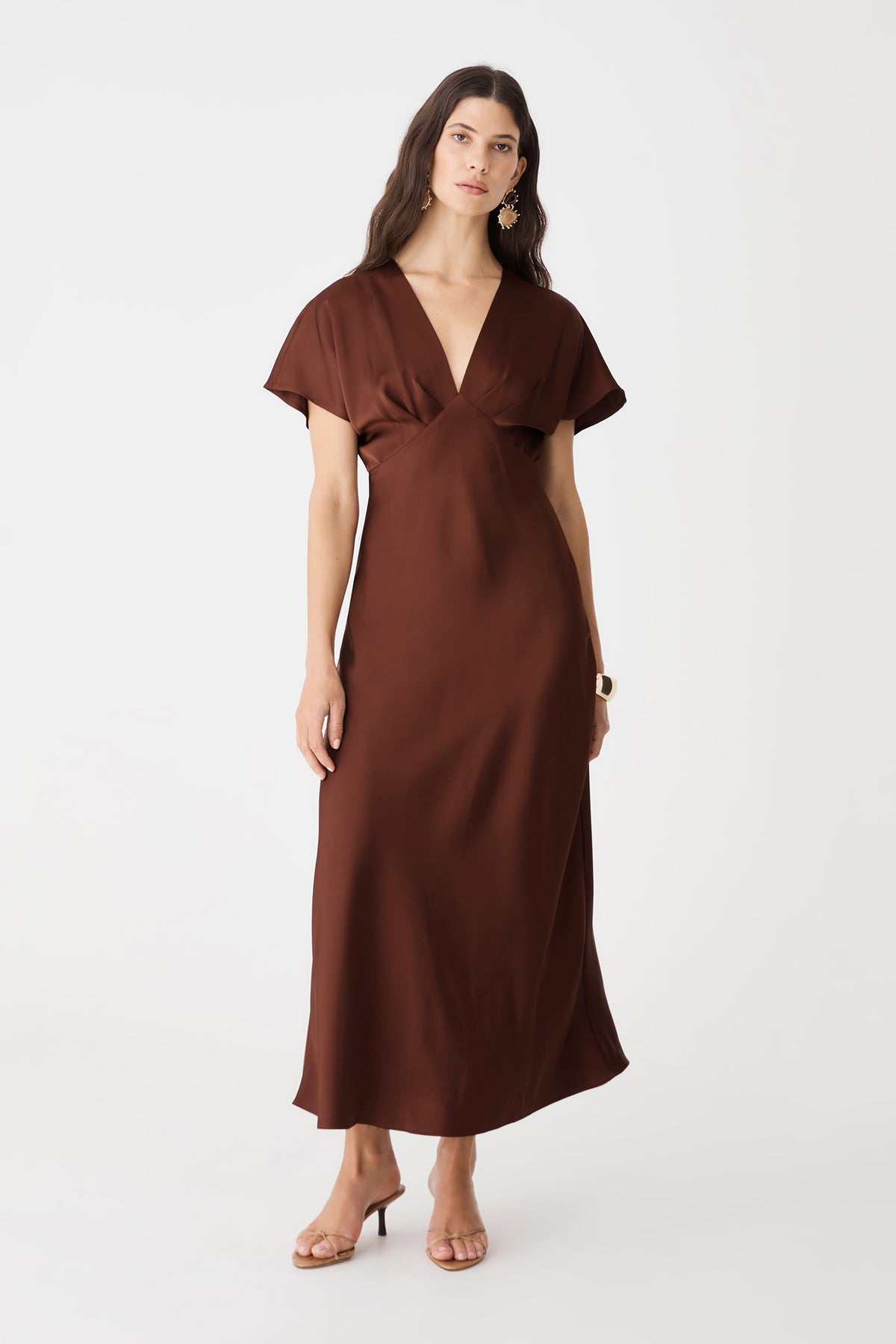 Catalina V-Neck Satin Dress