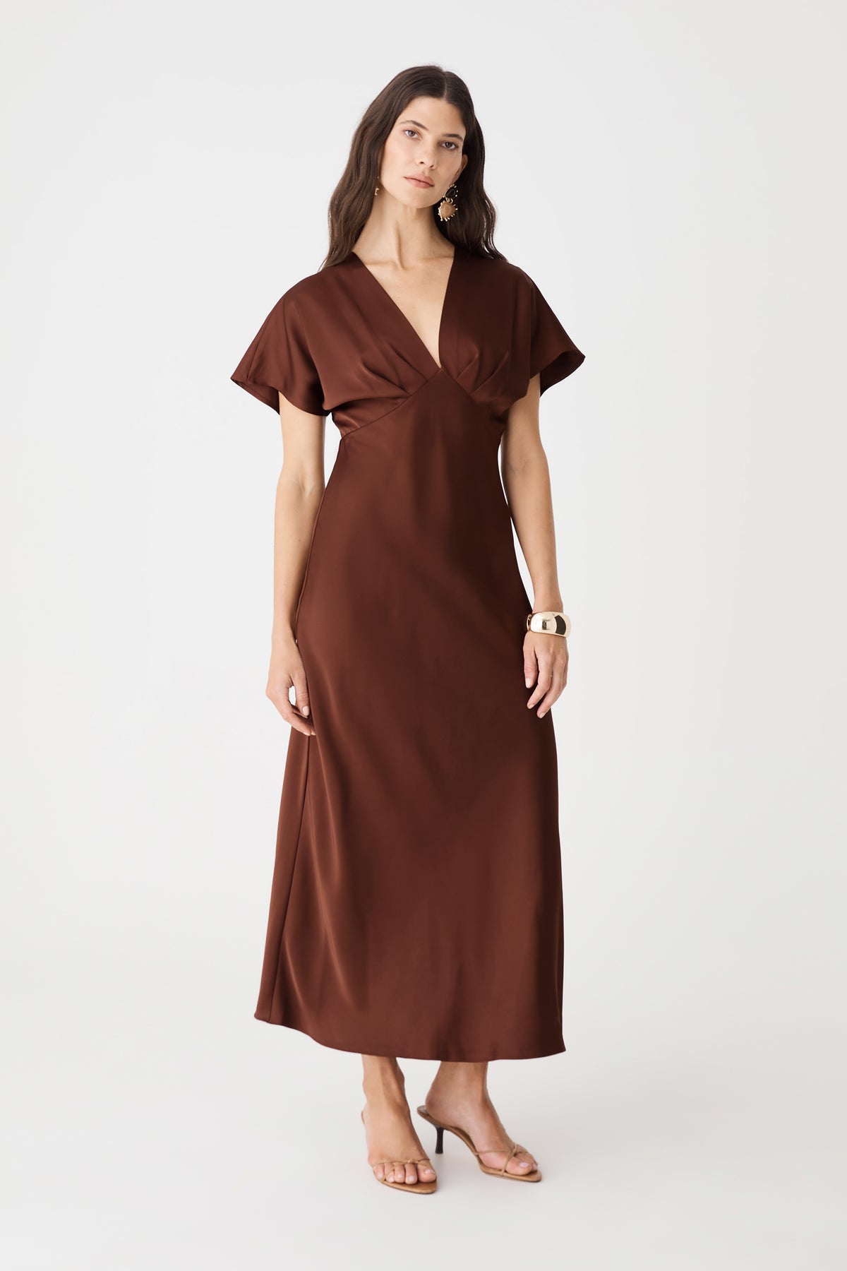Catalina V-Neck Satin Dress