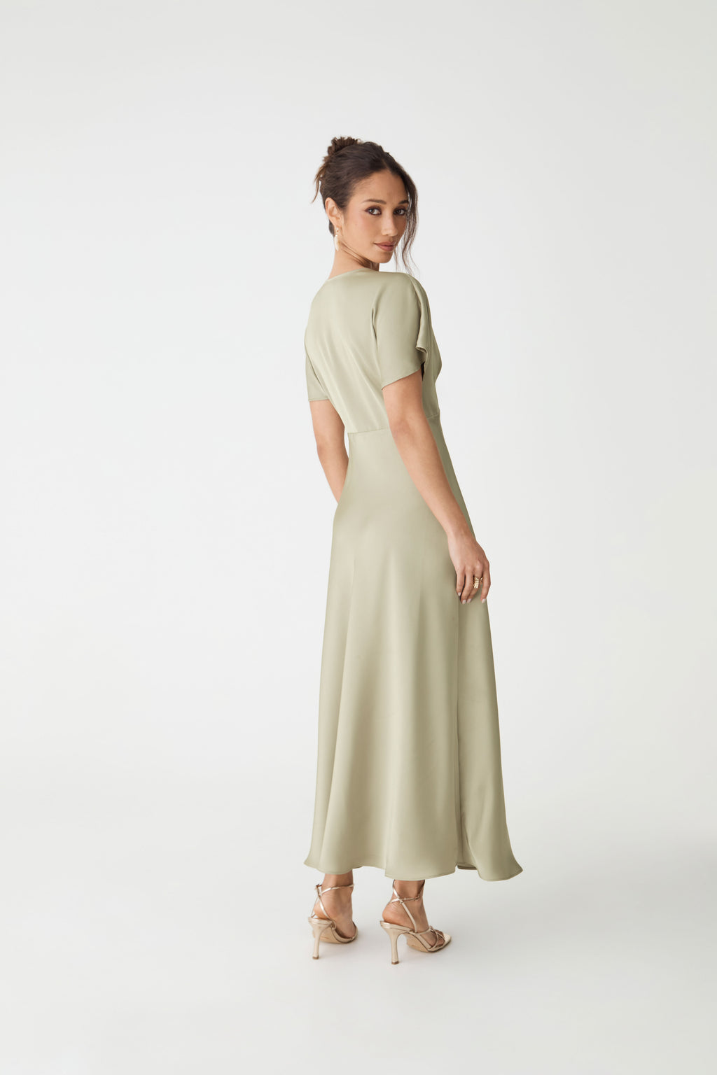 Catalina V-Neck Satin Dress