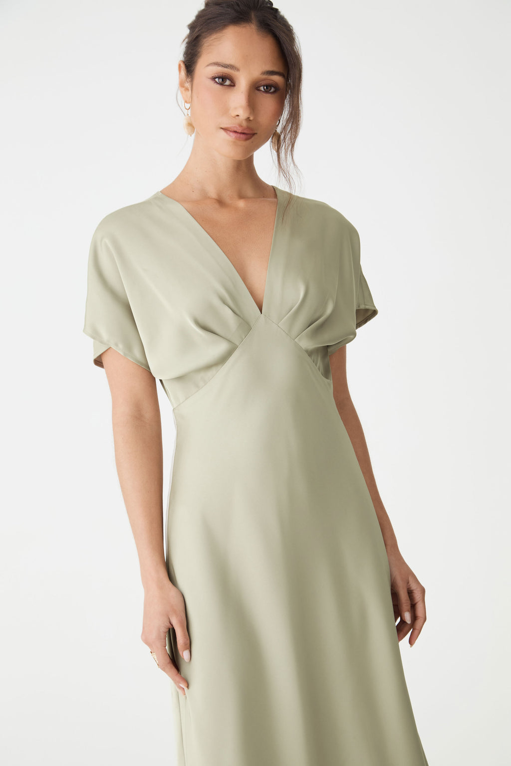 Catalina V-Neck Satin Dress