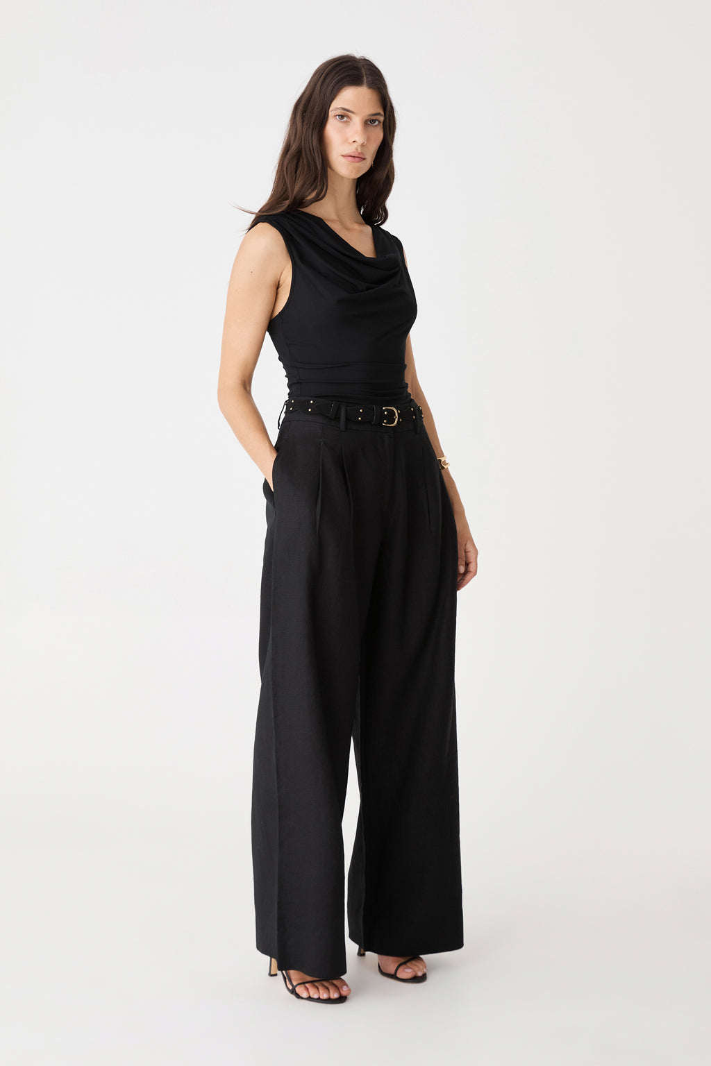 Ami Wide Leg Linen Pants
