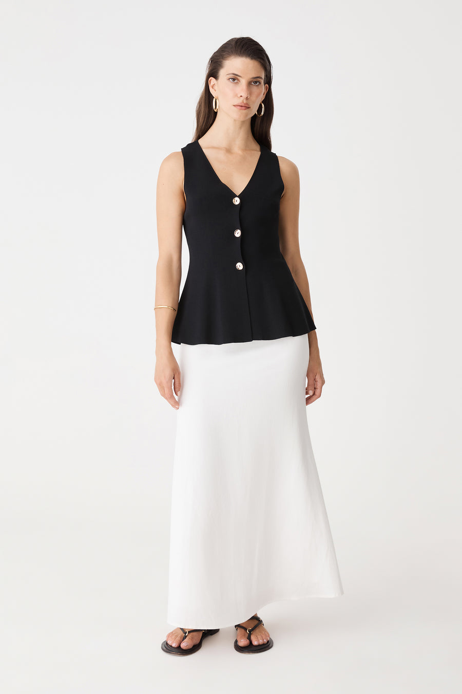 Amelia Linen Blend Maxi Skirt