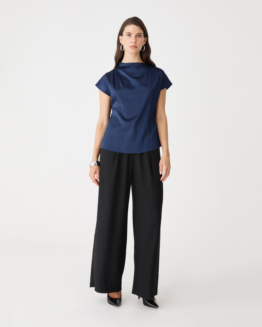 Zafina Pleated Draped Top