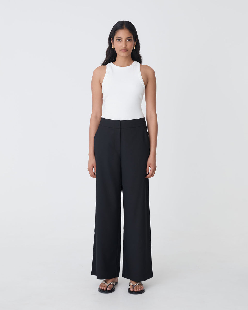 Rylan Wide Leg Pants in black — full-length view 2