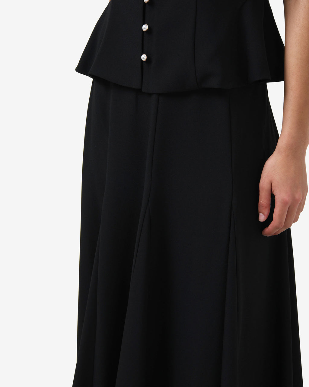 Carissa Godet Skirt in black — fabric detail