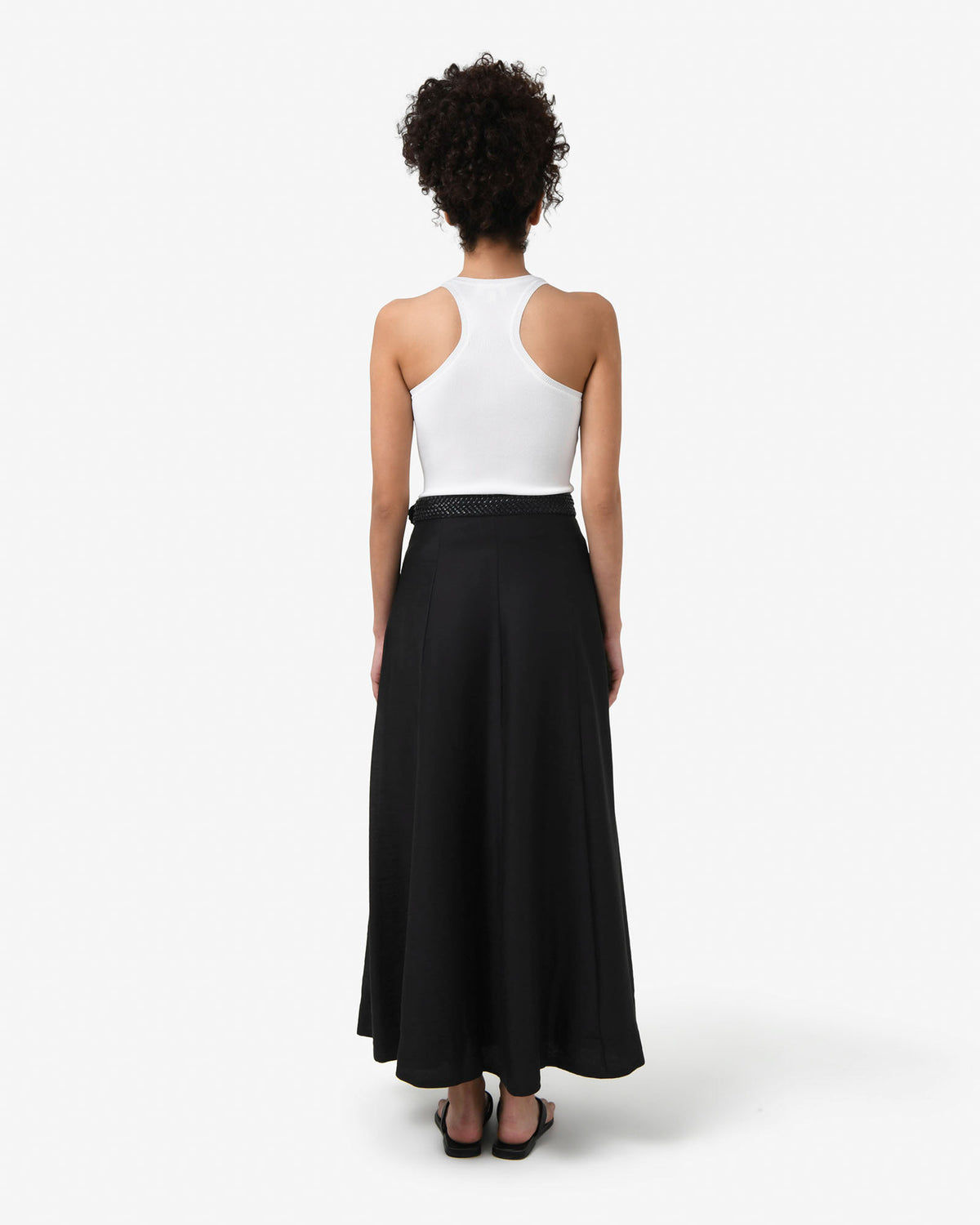 Bellini 2 Panel Maxi Skirt in black — back view