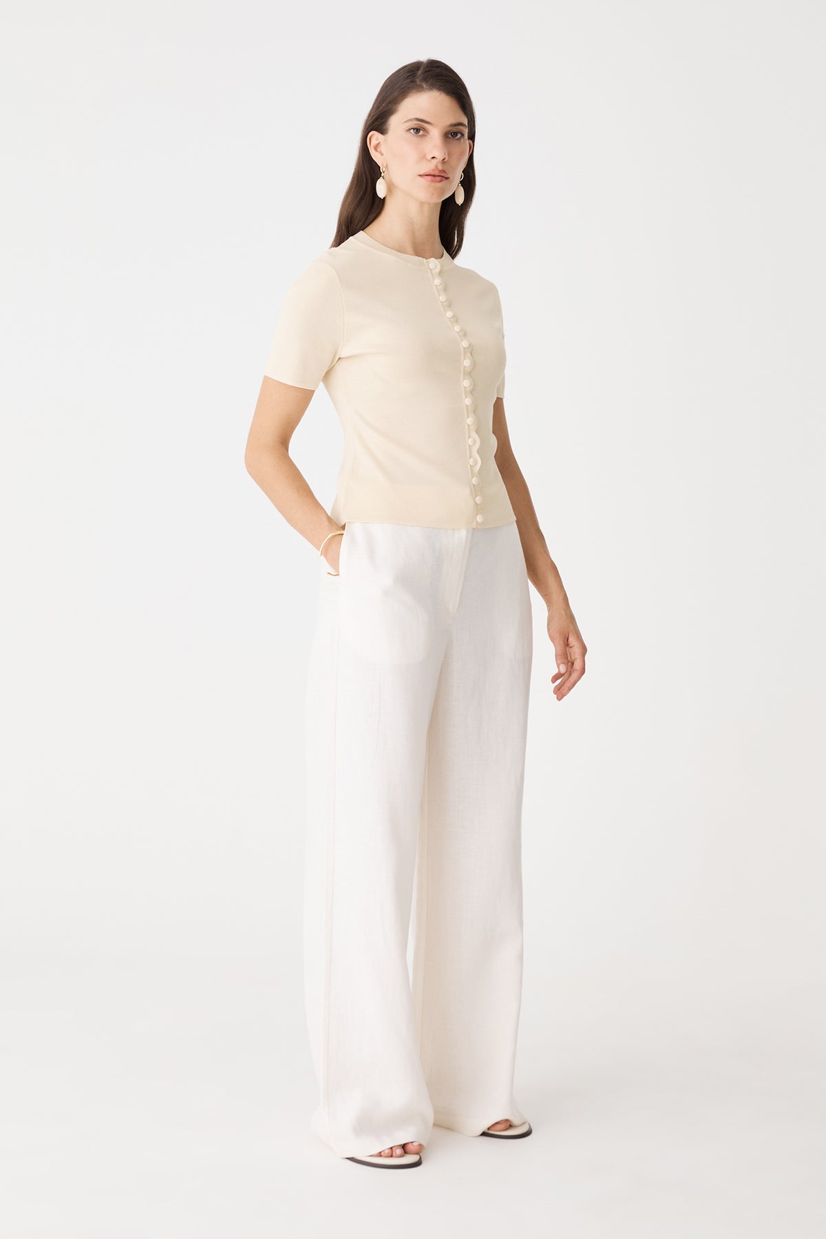 Mel Short Sleeve Scallop Knit