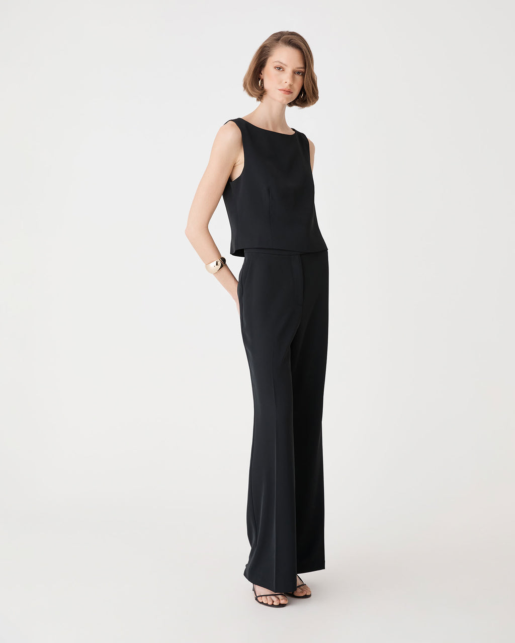 Chelsea Bootleg Pants in black — side view