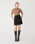 Ellen Wool Short Sleeve Knit in camel — full-length view
