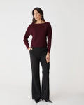 Jamie Dolman Sleeve Knit in plum — full-length view