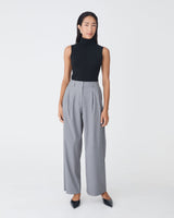 Milan 2 Adjustable Waist Pants in steel — full-length view