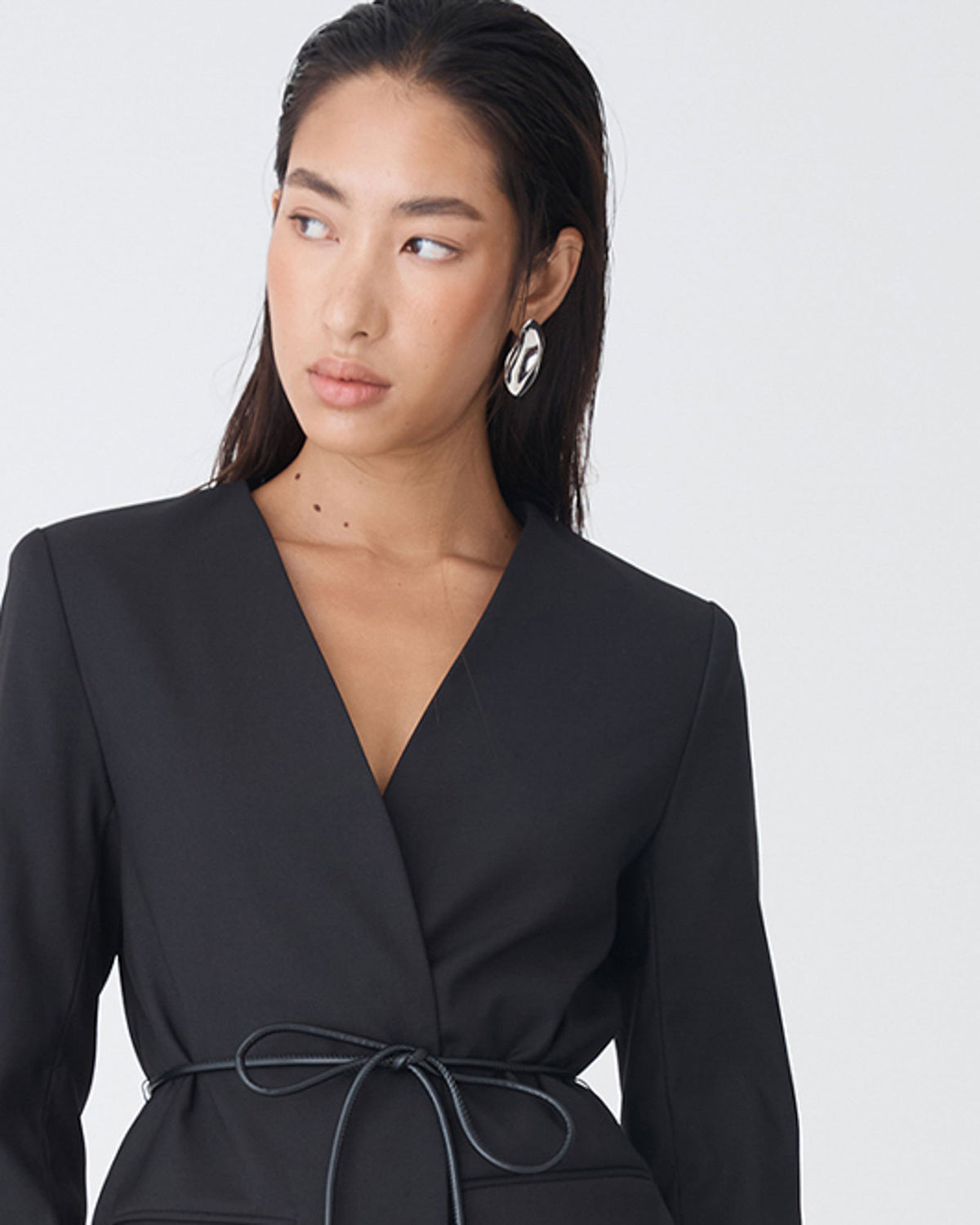 Cleo Statement Earrings in silver — view 3