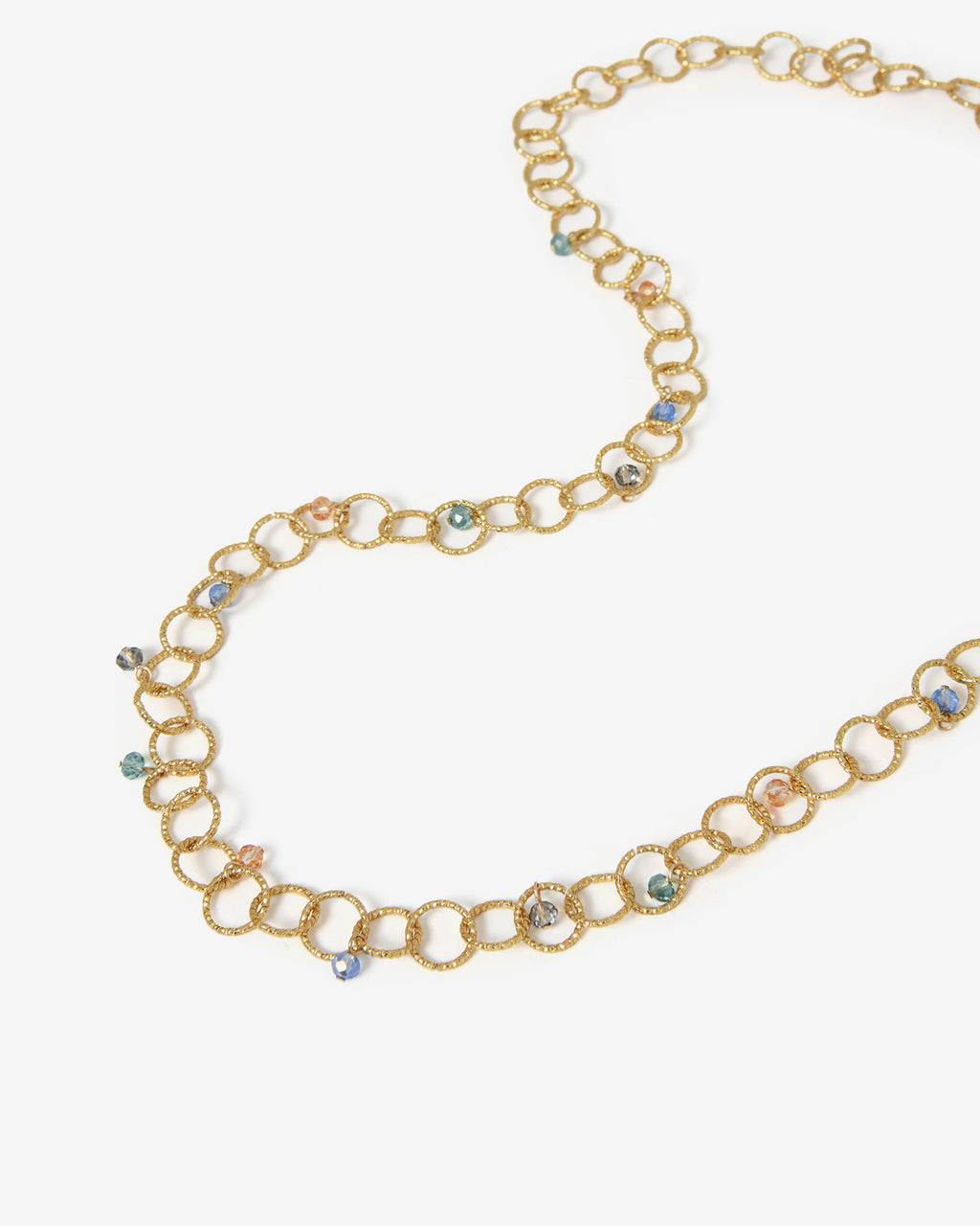 Amaris Crystal Chain Necklace in gold — view 2