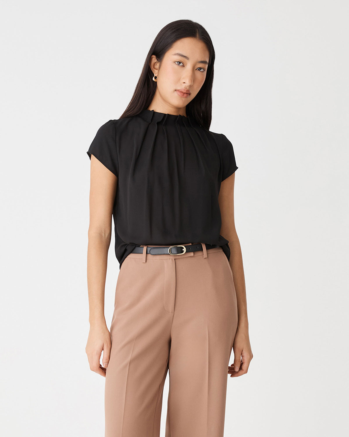 Olivia Pleated High Neck Top — view 3
